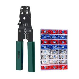 24종 1000pcs 추가 이지스트립퍼 전선 터미널 단자 세트 연결 배선 동축압착기 포크 핀 동관 절연