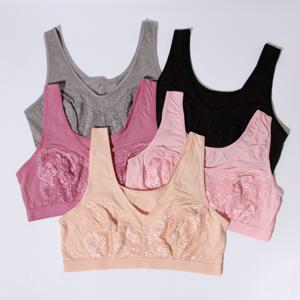 위키란쥬 국산 면 스판 홑겹 레이스 빅사이즈 스포츠 브라 브라렛 사계절 면 브라탑