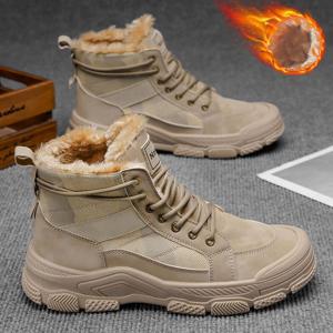 남자 신발 겨울 기모 하이탑 털부츠 카무플라주 트레이닝 사막 워커