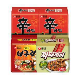 신라면 10입 + 너구리 5입 + 짜파게티 5입 (총 20봉)