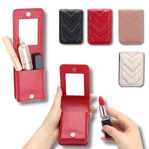 립스틱 카드 다된다 미러 내장 미니 반지갑 여성 데일리 필수템(CL-2575) 입술이 촉촉해지는 미니 파우치