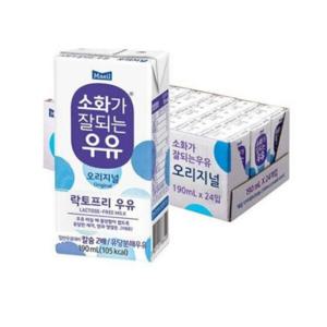 매일 소화가 잘되는 우유 190ml x 24팩 멸균 초콜릿 바나나 저지방 선택 락토프리 유당불내증