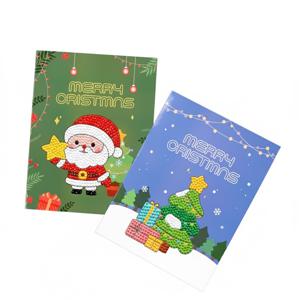 DIY 크리스마스 보석 십자수 카드 만들기 초등 학교 학생 어린이집 유치원 학습 교구 단체 선물