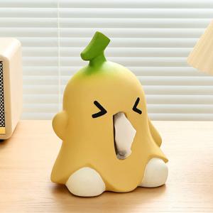 티슈케이스 크리에이티브 바나나 티슈케이스 가정용 거실 식탁 도자기 냅킨케이스