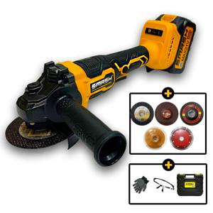 스매쉬 21V 브러쉬리스 충전 그라인더 100mm 4암페어 배터리 충전기 포함 풀세트 5종날