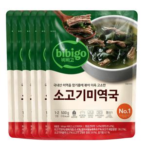 비비고 소고기 미역국 500g 6개
