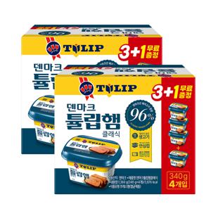 농심 덴마크튤립햄클래식 340g 4입 X2팩