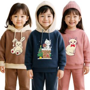 키즈꼬모 겨울 따뜻한 상하복세트 특가로 준비 등원복/상하복/세트복