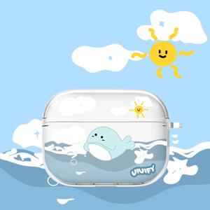 최신 귀여운 에어팟 케이스 아기 고래 투명 / 이어폰 에어팟4세대 3 2 1 프로