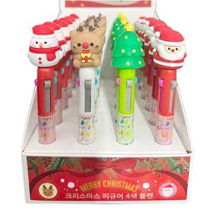 한곽  캐릭터 샤프 크리스마스 볼펜 삼색 볼펜 터치펜 20개 30개 100개 중학생 초등학생 문구 단체선물