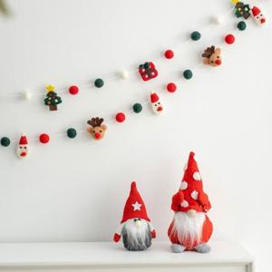 북유럽 감성 크리스마스 양모 펠트 가랜드 벽트리 장식 오너먼트 겨울 아이방 캠핑 텐트 꾸미기