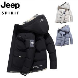 지프 JEEP SPIRIT 겨울 신상 남성 패딩 숏 기장 도톰 패딩 아우터 후드 패딩