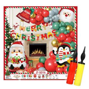 하트몽 크리스마스 산타 풍선세트 파티 장식 손펌프2개 세트