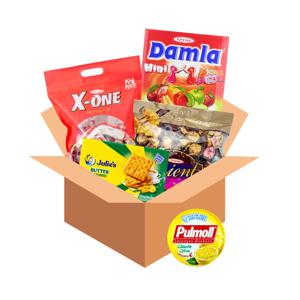 간식세트D-담라 2kg+오리엔트 1kg+엑스원타르트+버터크래커+사은품 펄몰캔디 대용량 사무실 학교 간식 과자