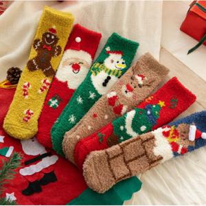 J2K 수면양말 크리스마스 눈사람 산타 겨울 기모 양말