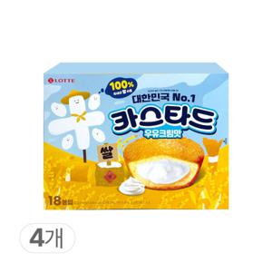 롯데 카스타드 우유크림맛 414g x 4개 대용량