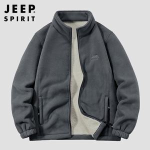 JEEP 남성 벨벳 폴라플리스 양털 재킷