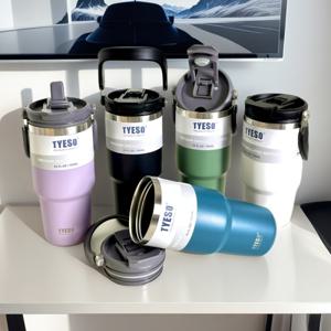대용량 보냉 스텐 텀블러 손잡이 빨대 진공 빅 핸들 운동 캠핑 밀폐