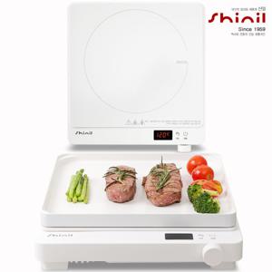 신일 1구 인덕션 급속발열 빠른조리 전기레인지 전용그릴 세트 2 IN 1구성 초강력 슬림쿠커 전기렌지