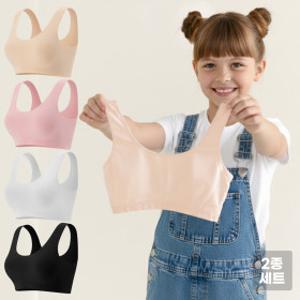 (2개세트) 더 아이 주니어 하이틴 심리스 브라탑 일체형 노와이어 학생 속옷