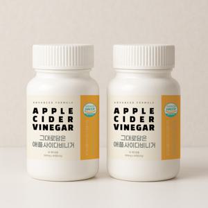 그대로담은 애사비 타블렛 애플사이다비니거 사과초모식초 500mg 90정 2통 유기농 애플사이다비니거분말 90%