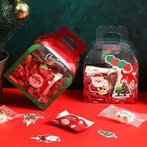 크리스마스 선물 상자 5개 투명 손잡이 선물박스 구디백 유치원 어린이집 선물포장