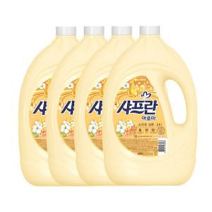 기분좋은향기 샤프란 섬유유연제 소프트코튼 3.1L 4개