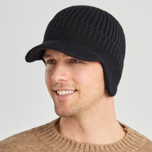 귀달이모자 니트 남성 방한 융털 기모 겨울캡모자