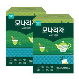 모나리자 녹차가좋은 천연펄프 미용티슈 180+30매 3입 2팩 (총6입) 녹차향 함유 갑티슈 각티슈