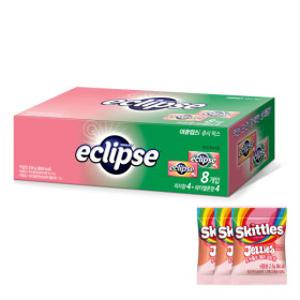 이클립스 쥬시 믹스 8입 (피치4+워터멜론4) + 스키틀즈 젤리 3입