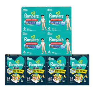 팸퍼스 낮밤 패키지  2025 베이비드라이 6단계 1박스 + 통잠 6단계 1박스