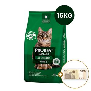 프로베스트 그린 고양이사료 15kg 전연령사료 건식사료 (1214라이브 신세계 상품권 증정)