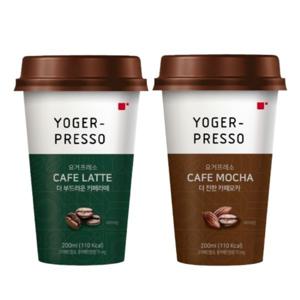 요거프레소 컵커피 더 부드러운 카페라떼 200ml 10개 + 카페모카 200ml 10개