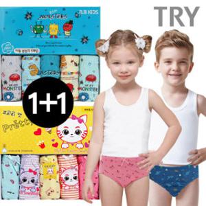 (15%쿠폰) 아동팬티 5매입 1+1/아동속옷/아동런닝/유아/남아/여아/드로즈/삼각/사각/팬티/초등학생