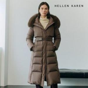 헬렌카렌25FW 블루 폭스퍼 헝가리 롱 구스다운 점퍼_637793