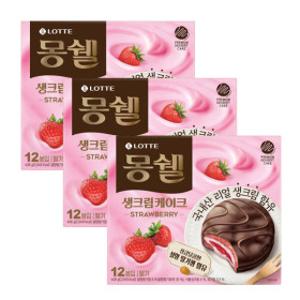 몽쉘 딸기 생크림케이크 408g 3갑