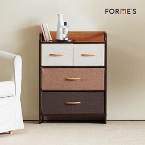 포미즈 패브릭 3단 4칸 와이드 거실 옷 서랍장 수납장