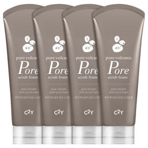 C2Y 퓨어 화산송이 모공 스크럽 클렌징폼 220ml 4개
