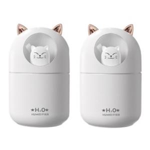 1+1 고양이 가습기 300ml 대용량 미니 USB 무드등 필터 5개 포함 초등 학생 학교 크리스마스 단체 선물