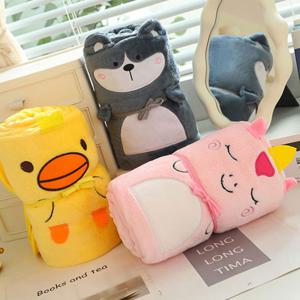 캐릭터 무릎 담요 똑딱이 단추 극세사 어깨 망토 학생 사무실 캠핑 이불