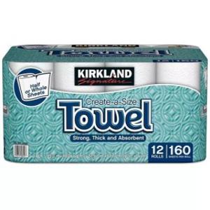 코스트코 커클랜드 키친타올 160매x12롤/주방타올 3개씩 묶음포장