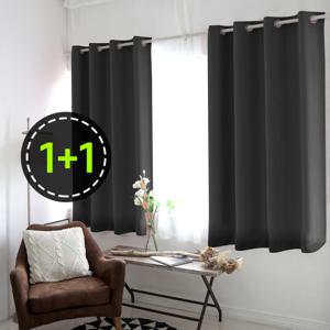 암막커튼 작은창 아일렛 1+1/창문 봉 커텐 반창 거실 가림막 자취방 원룸 방한 호텔식 안방 방풍 보온 펀칭