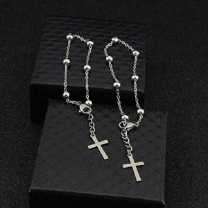 십자가 팔찌 발찌 무알러지 무변색 써지컬 펜던트 체인 교회 기독교 천주교 염주 묵주 남자 여자 선물 여름