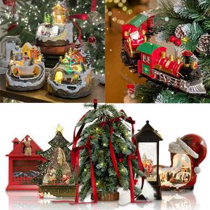 (크리스마스 특가) 레나에너지 움직이는 기차 스노우볼 오르골 트리 장식 소품 23종모음전 오브제 오너먼트