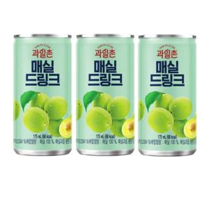 과일촌 매실 드링크 175ml x 90캔 미니캔 매실음료 대량 사무실  과일믹스 배 청포도 선택