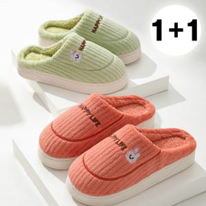 1+1 캐릭 골지 슬리퍼 층간소음방지 실내슬리퍼 사무실 실내화 (6color)