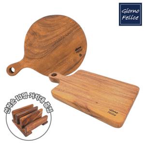 죠르노펠리체 고급 월넛 플레이팅 서빙보드 양면 나무도마+선착순 10명 3구 거치대 증정