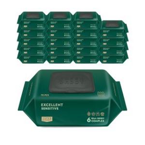 물티슈 엑설런트 센시티브 캡형 70매 20팩 82g)