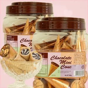 초코콘 100개입(500gx2통) 아이스크림콘과 초콜릿 프리미엄 디저트 개별포장 발렌타인 크리스마스 도라에몽