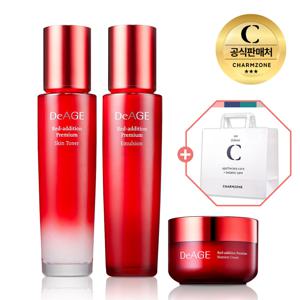 참존 디에이지 레드에디션 프리미엄 3종세트(스킨+에멀전+크림)+쇼핑백